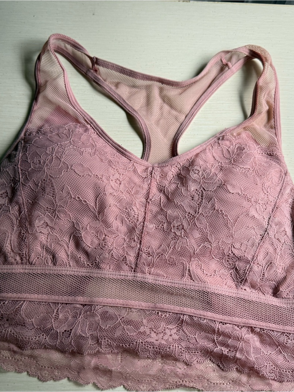 Danskin Pink Lace Racerback Bralette